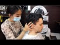 Headache gone after this soothing ASMR head massage in Russian barbershop