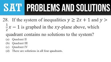 28. If the system of inequalities y≥2x+1 and y⋗1/2x-1 is graphed in the xy-plane above,