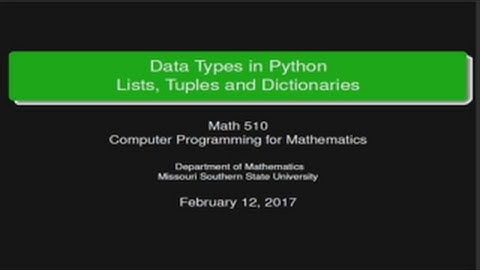 Data Types in Python - Lists, Tuples, and Dictionaries