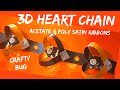 3D ribbon heart chain tutorial for homecoming mums; version 1; DIY HOMECOMING MUMS #homecoming