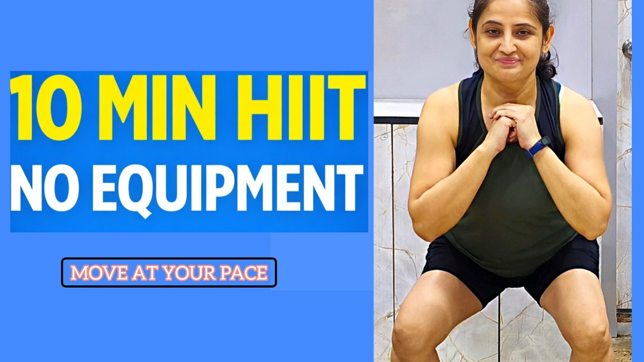 10 Min HIIT Workout at Home | No Equipment | Full Body Follow Along ...