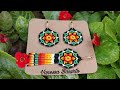 ARETES ESTILO HUICHOL DE CHAQUIRAS/MOSTACILLAS (PARA PRINCIPIANTES)