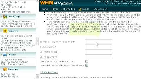 How to copy a cPanel/WHM account to your server using its login info