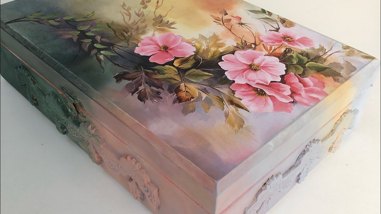 Ahşap takı kutusu renk tamamlama #hobi #sanat #ahşap #art #takıkutusu #boyama  #yağlıboya #artwork