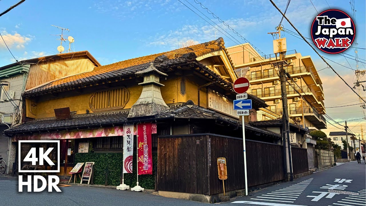 Osaka Suburbs: Quiet Sunset Walk from Sumiyoshi Taisha to Nagai Park | Japan Walking Tour | 4K HDR
