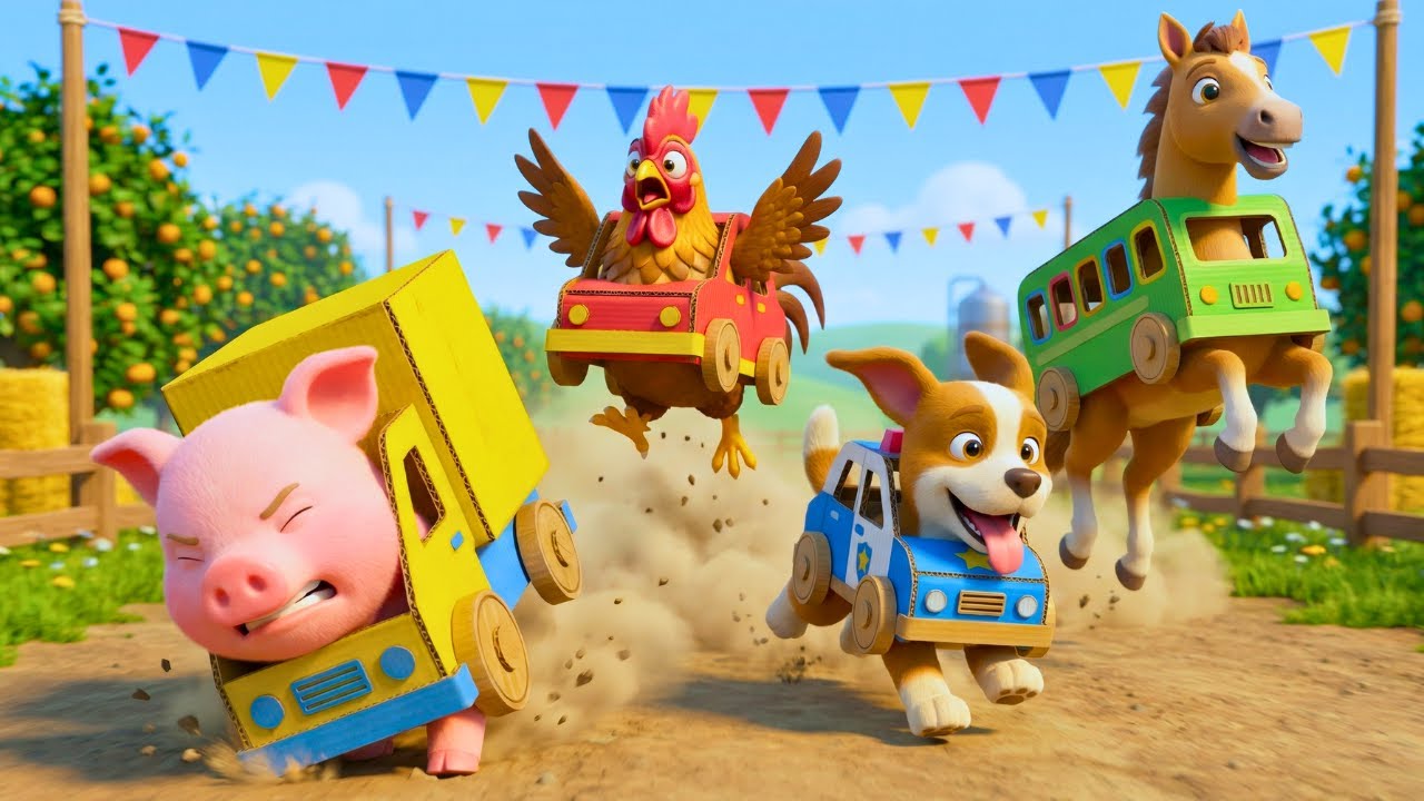 Old MacDonald Had a Racing Farm | Learning Animal Speed | Lulu And Lili Kids Songs & Nursery Rhymes