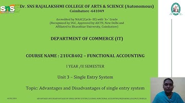 FUNCTIONAL ACCOUNTING I S. MEENAKSHI I AP I B.COM IT I SNS INSTITUTIONS