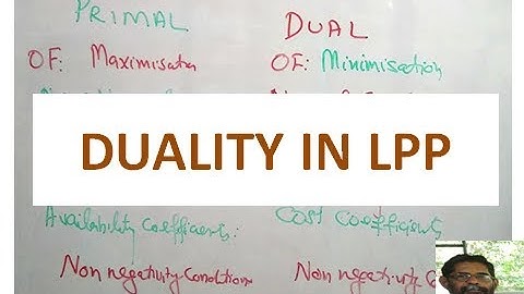DUALITY IN LINEAR PROGRAMMING PROBLEM #LearnSTATISTICS with Venugopalan.P.K