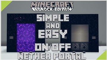 Minecraft Bedrock: Simple On/Off NETHER PORTAL! Tutorial! MCPE Xbox PC Ps4