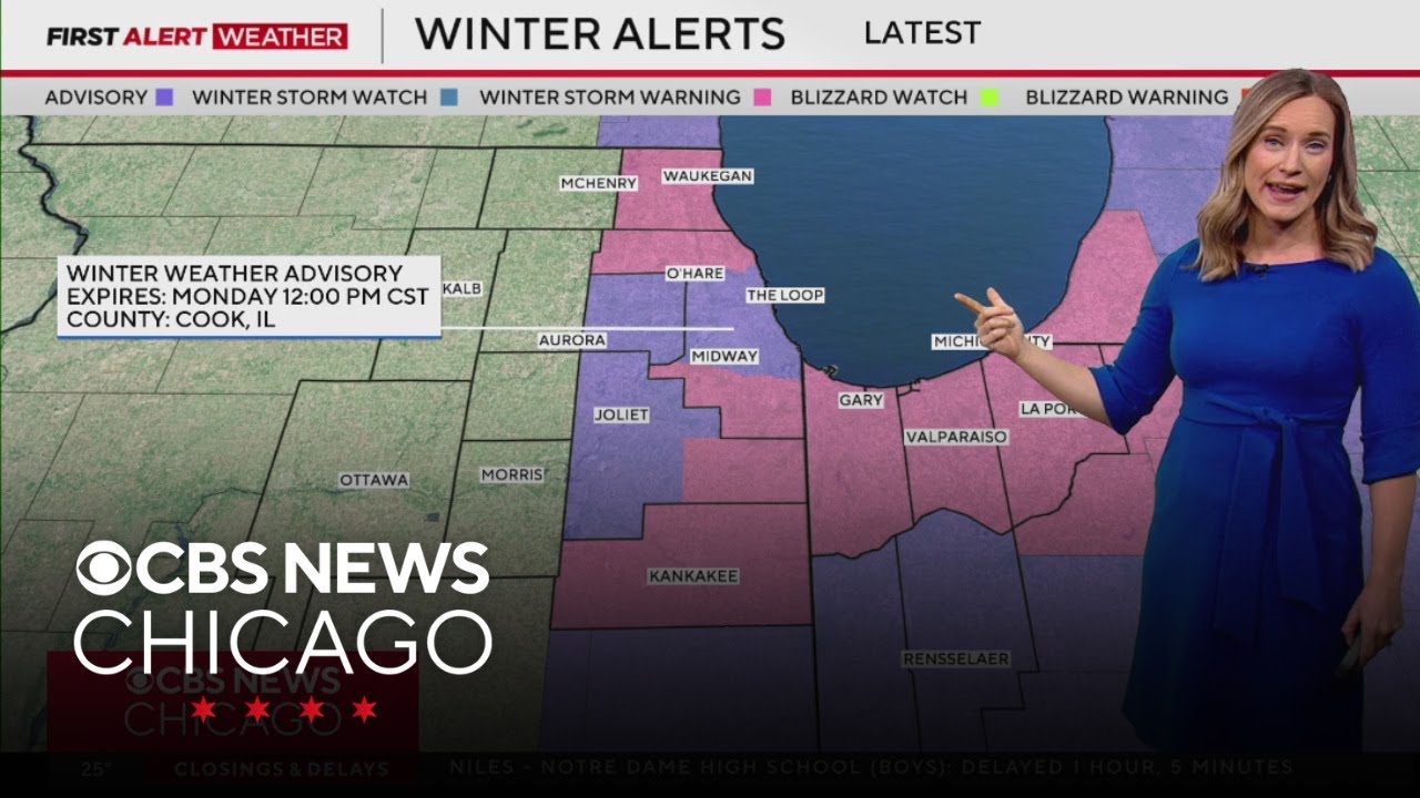 Tracking the snow as a winter storm socks the Chicago area - YouTube
