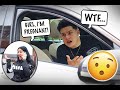 SAYING "I'M PREGNANT" THEN LEAVING THE CAR!! *CUTE REACTION*