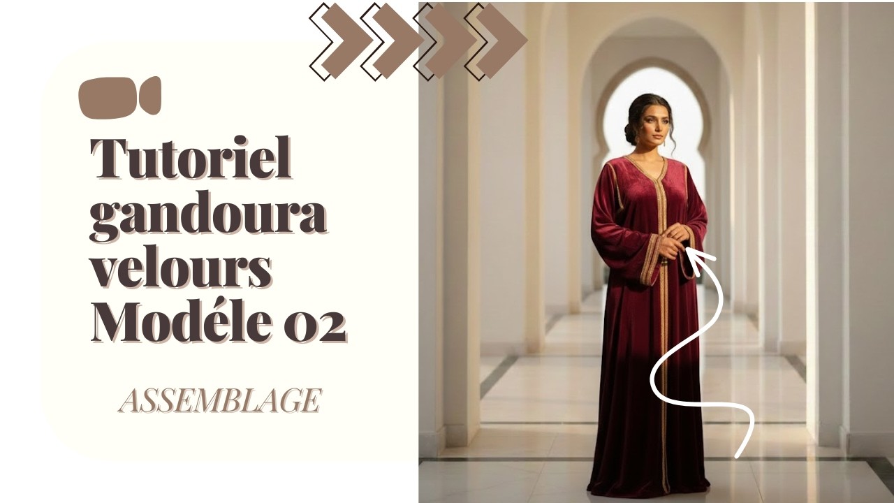 Robe Gandoura en velours -Modèle 02- : Assemblage