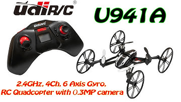 UDI U941A 2.4GHz, 4Ch, 6 Axis Gyro, RC Quadcopter with 0.3MP Camera (RTF)
