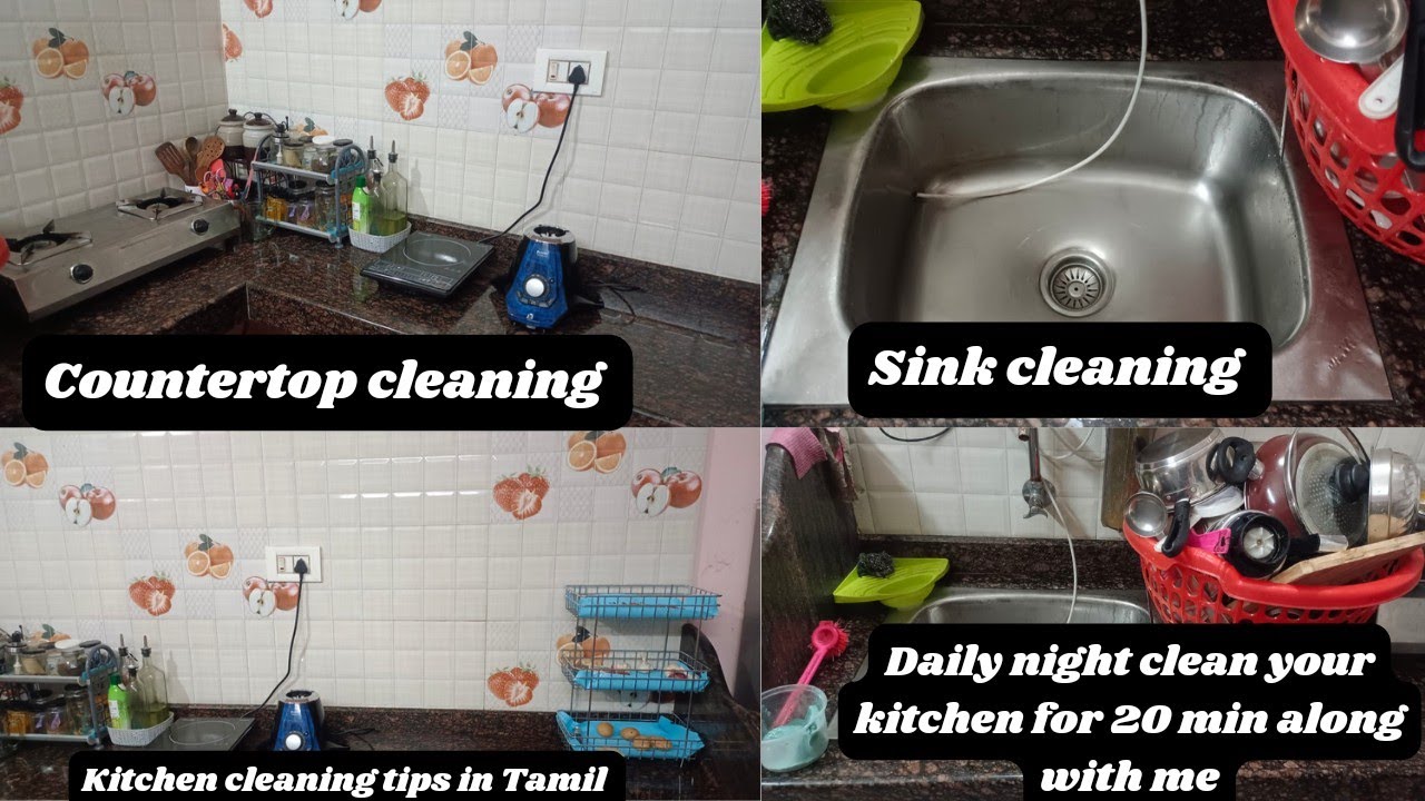 Vlog17 Kitchen Cleaning tips in Tamil Daily Night clean you kitchen