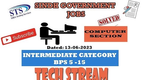 IBA STS Sukkur Intermediate Category (Computer Section) solved paper held on 13/06/2023