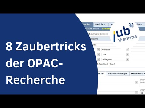 OPAC-Suchstrategien (2): 8 Zaubertricks
