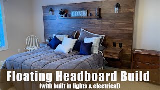 Unique Floating Headboard Build With Built-In Reading Lights And Electrical by Modern Artisan 36,694 views 3 years ago 8 minutes, 44 seconds