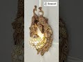 Elegant Dual Peacock Wall Light with Crystal Globe | Decorative LED Light