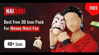 Nairobi | Free 3D Icon Pack Based On Money Heist | Iqonic Design screenshot 2