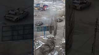 Tanks guard the streets of the city in Ukraine. #putin #stopwar #guard #ukraine #people #stopputin