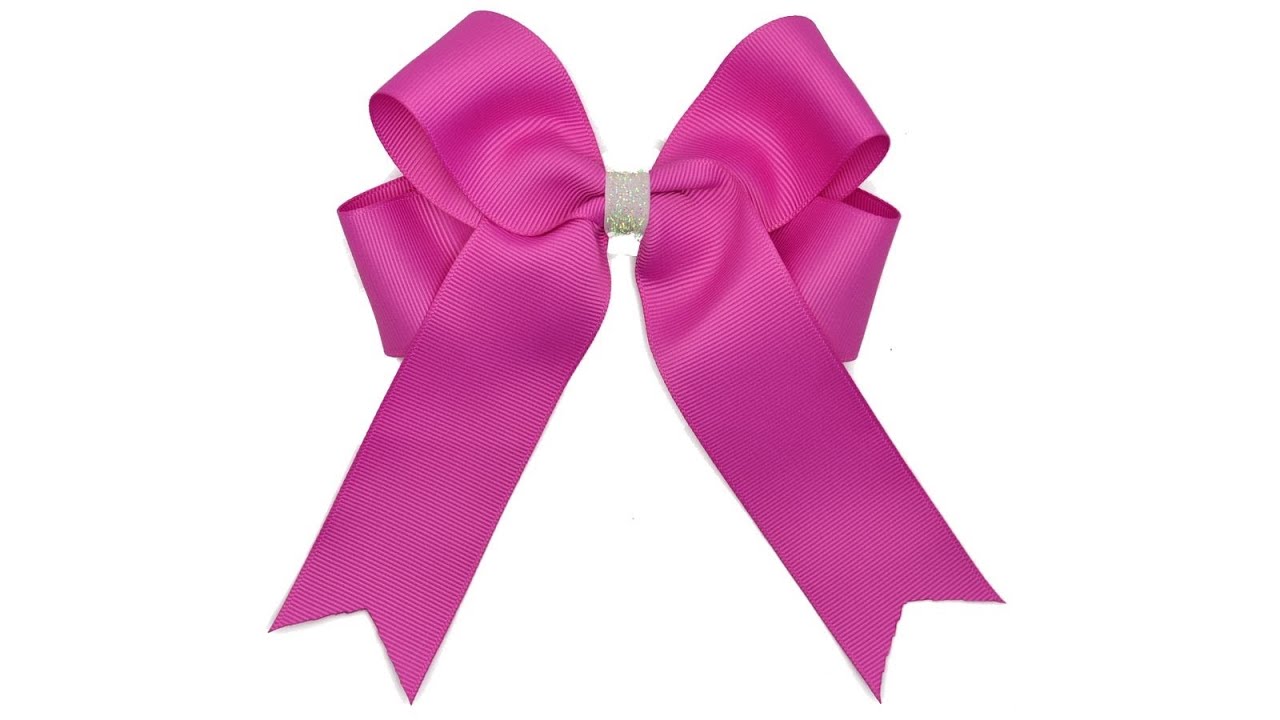 How To Make An Easy Four Loop Tails Down Grosgrain Ribbon Hair Bow