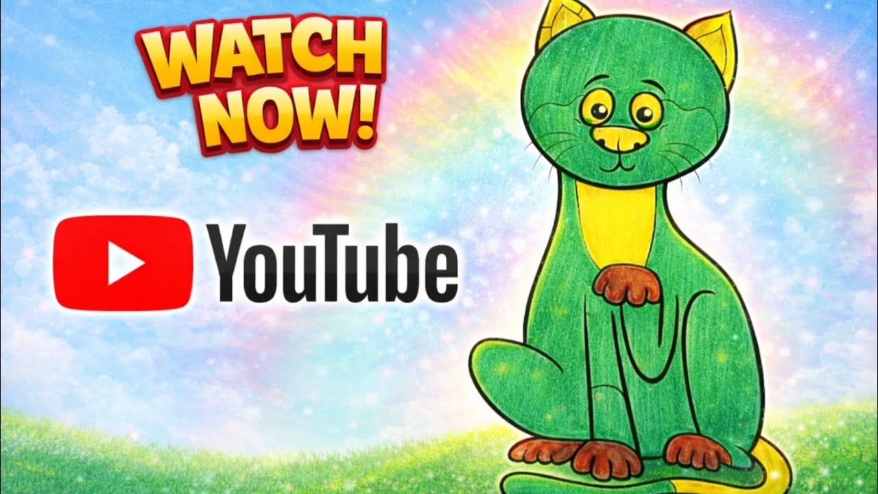 Cute Cat Drawing | Easy Cartoon Cat Drawing for Kids