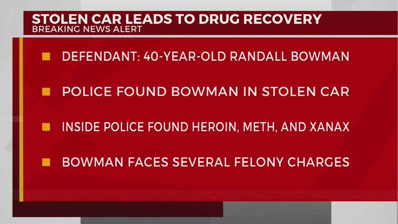 Drugs recovered from man in stolen car - YouTube