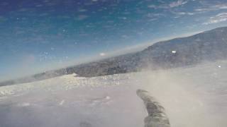 Sledding down Mt Washington NH 1-2-17 from the top clip 4