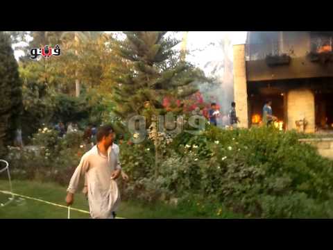 لحظات إحراق الإخوان فيلا هيكل فى برقاش