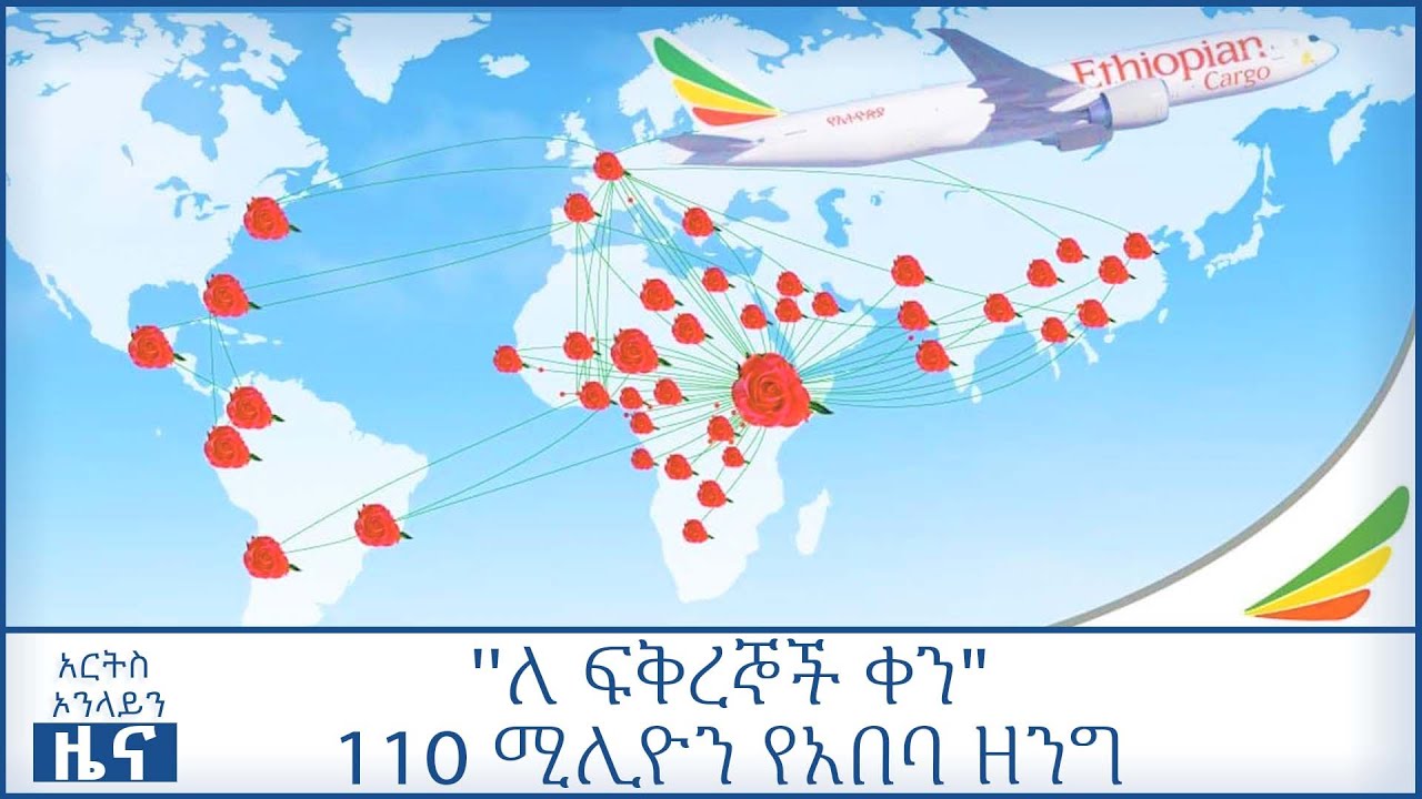 የኢትዮጰያ አየር መንገድ ''ለ ፍቅረኞች ቀን"  110 ሚሊዮን የአበባ ዘንግ አጓጓዘ @ArtsTvWorld