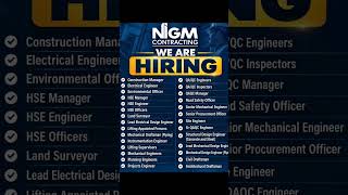 NIGM Contracting UAE Hiring 2026 🇦🇪 | Multiple Engineering & Construction Jobs | #job #viral #foryou