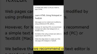 #learn #html  Using #notepad  or #texteditor - #webai360