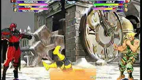 MvC2 Online (360): Brett (MSP) vs DiscoCokkroach (Guile/Cammy/Cyke) 15 .:5.4.10:.