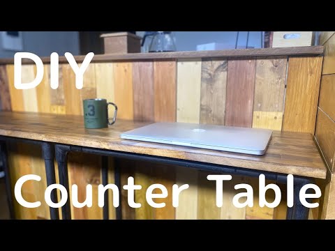 DIY カウンターテーブル ※要説明文 木工DIY] 折り畳み式のカウンターテーブルを作った！ Folding