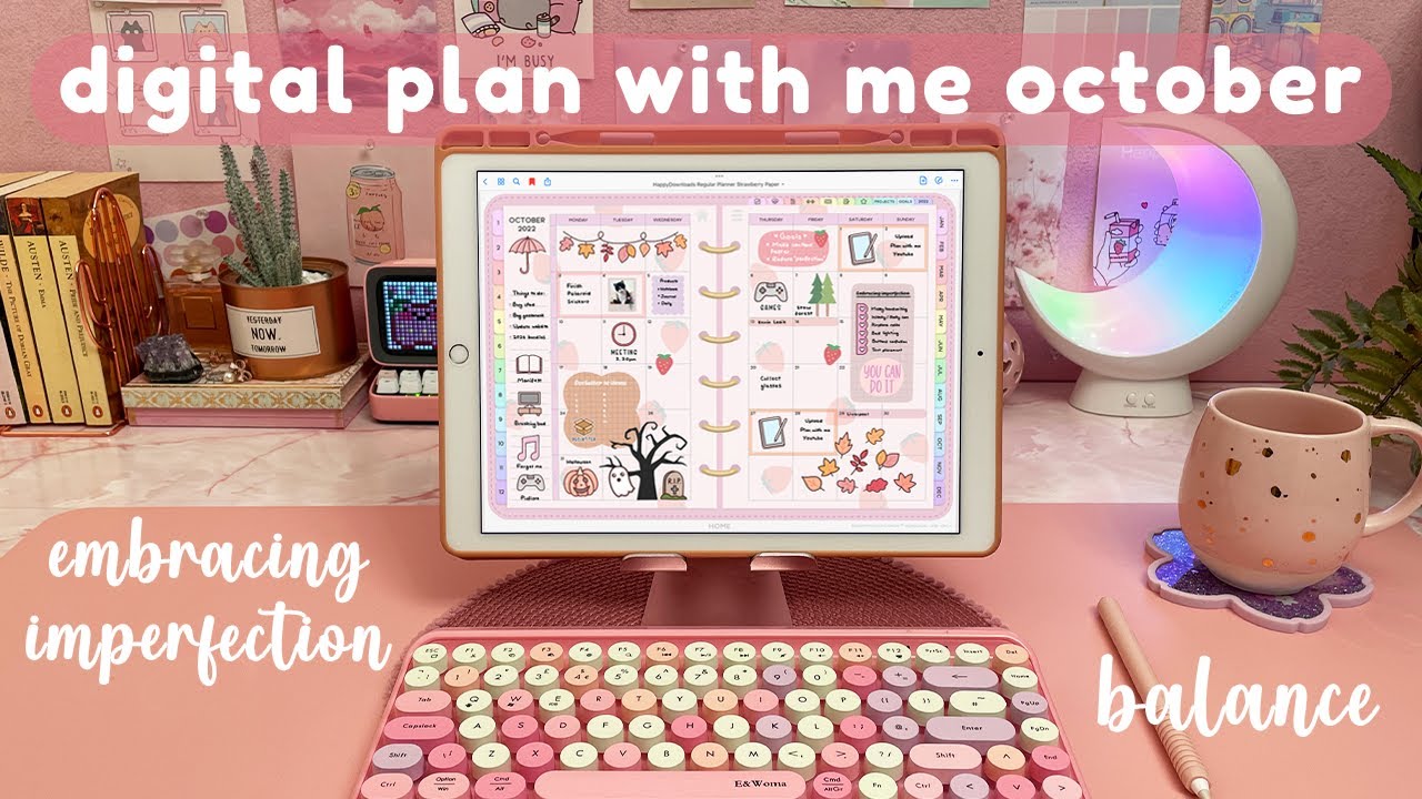 October Digital Plan With Me 🍁 embracing imperfection, finding happiness & balance 🌻 iPad planning