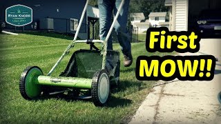 First Mow on New Lawn!! + Growth Regulator, Overseeding Bluegrass