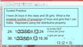 Video Lesson  2.1b Distributive Property