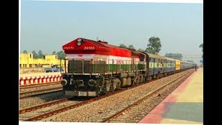 Roaring Indian tricolor flag EMD powered SHAHEED Express breaks morning silence