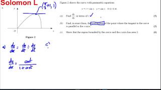 Integration of Parametric Equations Exam Style Question 4
