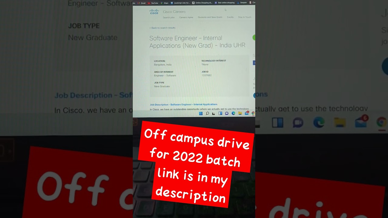 off campus drive for 2022 batch with cisco which is big company