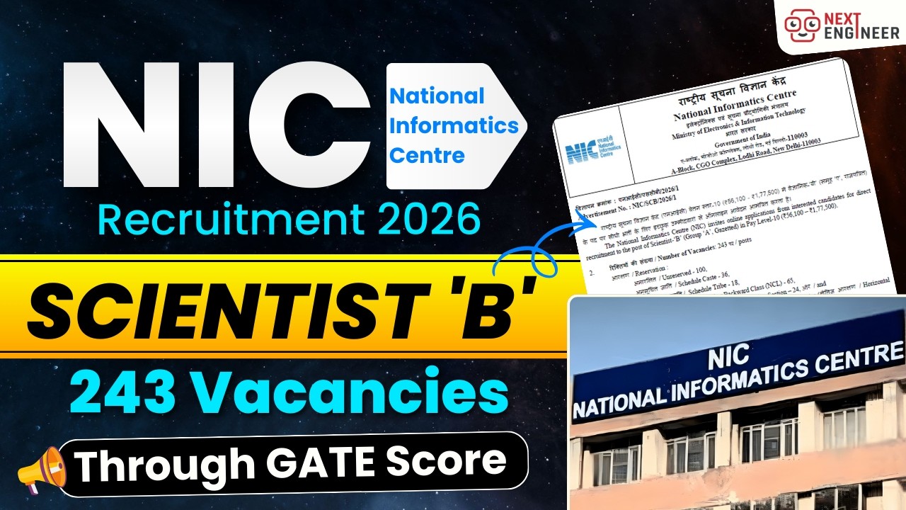 NIC Recruitment 2026 | NIELIT Scientist'B' Recruitement | 243 Posts | Through GATE Score