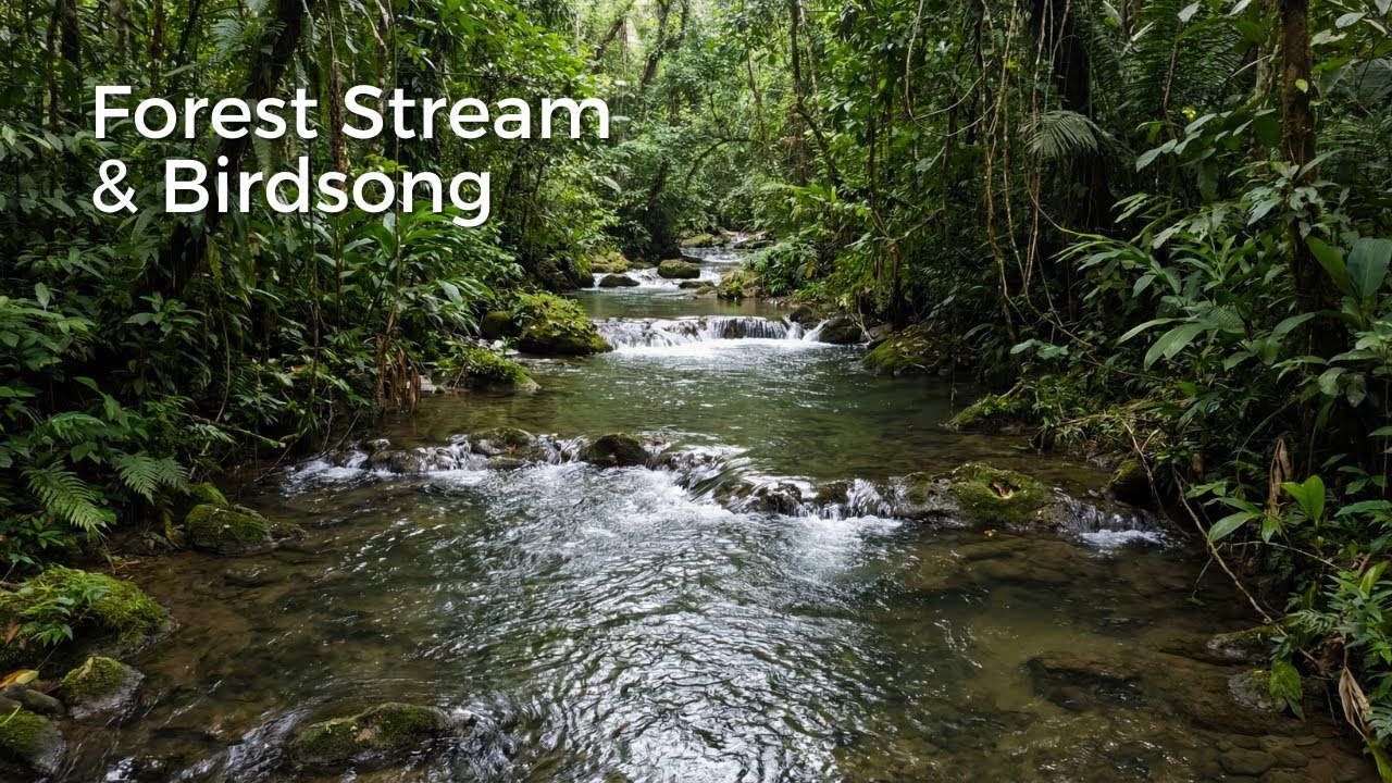 Peaceful Forest River Flow with Gentle Bird Songs | Natural Sounds for Relaxation