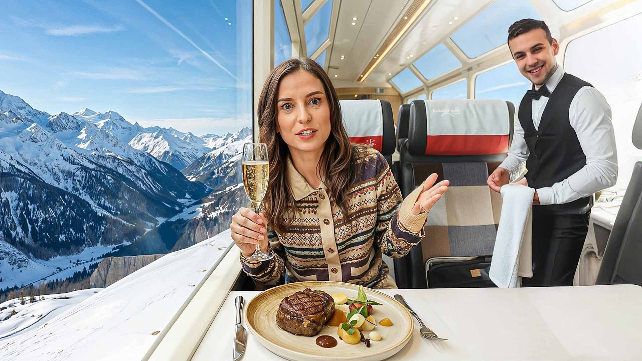 O zi cu cel mai scump și luxos tren de iarnă din Europa | Glacier Express – Video
