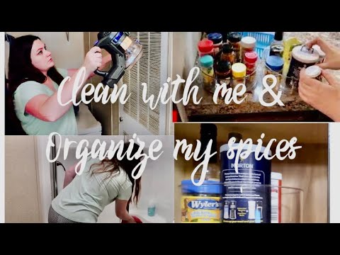 clean with me #2//speed clean//cleaning motivation//organizing spices