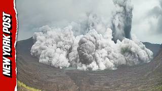 Watch: Dramatic Volcano Eruption Unleashes Stunning Blast of Ash and Steam