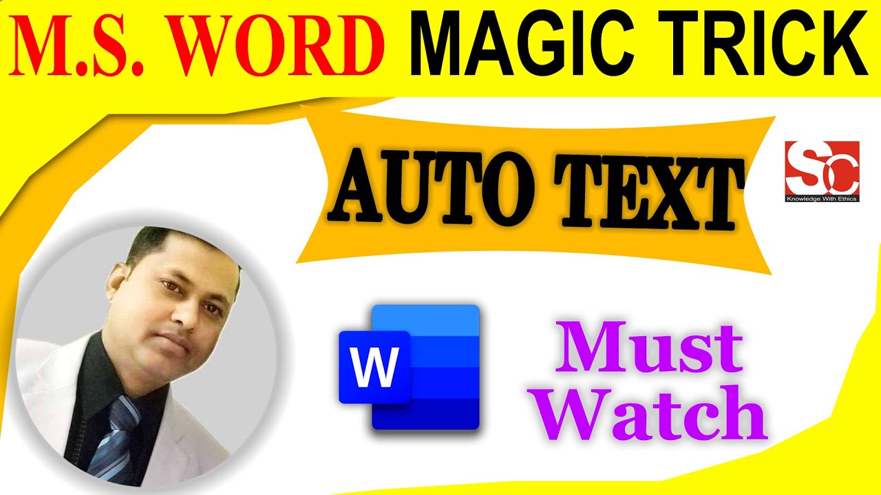 M.S. WORD MAGICAL TOOL || AUTO TEXT || MUST WATCH