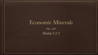 322  Economic Minerals