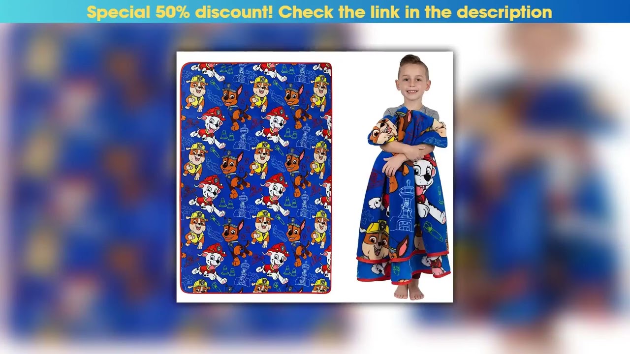 First Look Kids Bedding Super Soft Plush Throw Blanket Paw Patrol Blankets for Beds••••••••••••••••