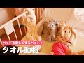 ベッドを楽しくするペット！タオル動物