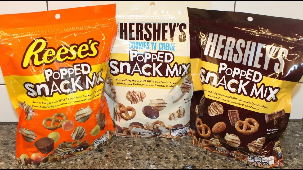 Popped Snack Mix Reese’s, Hershey’s Cookies ‘N’ Crème & Hershey’s